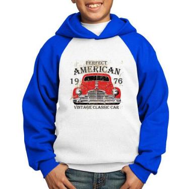 Imagem de Moletom Infantil Vintage Classic Car - Foca na Moda, Branco, Azul, 8