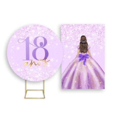 Imagem de Painel De Festa Redondo 1,50x1,50 + Painel Vertical 1,50x2,20 - Prince
