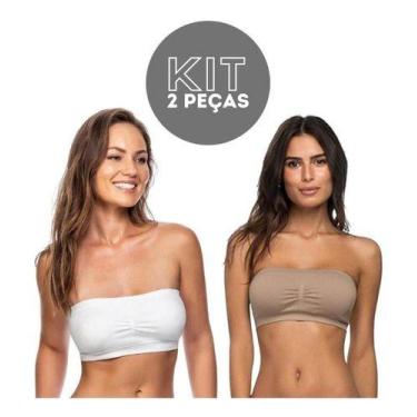 Imagem de Kit 2 Faixa S/ Costura Top Confortável Sem Bojo - R66-2 - Fanáticos Po
