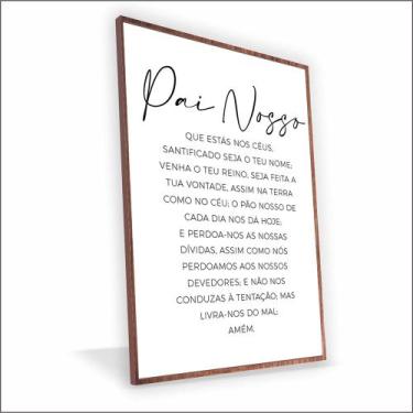 Imagem de Quadro Pai Nosso Vinil Com Vidro - Center Molduras, 40x30 Caixa, Madei