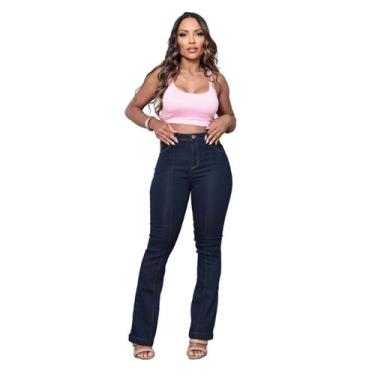 Imagem de Calça Jeans Flare Feminina Cintura Alta Premium Moda Casual Fashion - 