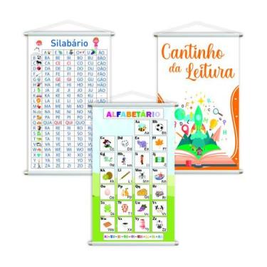 Imagem de Silabário + Leitura + Alfabetário Kit 3 Banners Grande - PlimShop