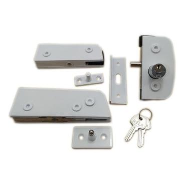 Imagem de Kit porta pivotante para vidro temperado blindex 6 e 10mm - Branco - D