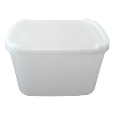 Imagem de Pote Para Sorvete Branco Com Tampa - 2 Litros - Kit com 5 unidades - L