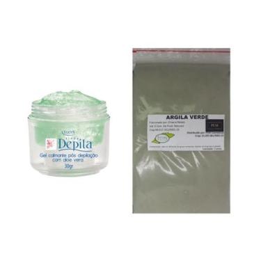 Imagem de Argila Verde 500G E Gel Calmante Depila Aloe Vera - Lucy'S E Pem Cosmé