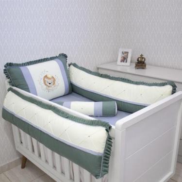 Imagem de Kit de Berço Coleção Requinte 08 Peças Padrão Americano / 100% Algodão