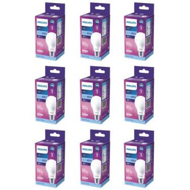 Imagem de Kit 9 Lâmpada Led Bulbo 13w = 90w 1311lm Bivolt Philips 6500k branca C