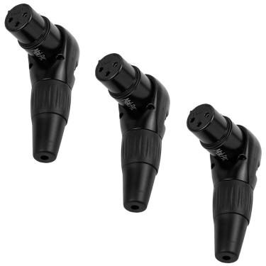 Imagem de Kit C/ 3 Conectores Xlr Fêmea 90 Graus Mak Pro Mk-Xlr-Fsl