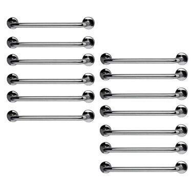 Imagem de Barra de Apoio 60cm Aço Inox Kit 13 Unidades Suporte Gestante Banheiro Box Escada Corredor Corrimao Segurança Resistente Acessibilidade