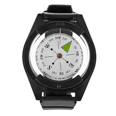 Imagem de Bússola de Relógio de Pulso, Relógio de Pulso Leve, Pulseira de Borracha Abs Com Amortecimento Líquido para Acampamento Ao Ar Livre, Caminhadas, Ciclismo, Caça
