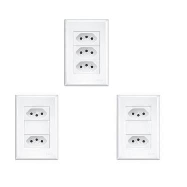 Imagem de Kit 1 Tomada Tripla 20a + 2 Tomada Dupla 20a Evidence - Fame