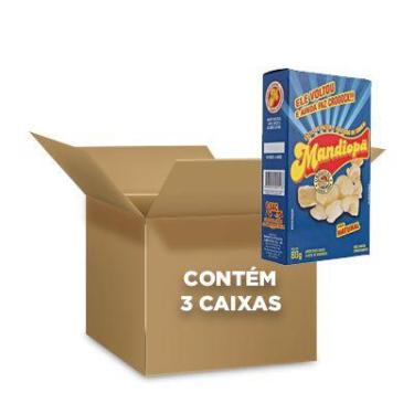 Imagem de Mandiopã sabor Natural Zero Glúten contendo 3 caixas de 80g cada