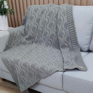 Imagem de Manta Trico Decorativa Sofa 120x150cm Usufruto Tricot cod001, GRAFITE