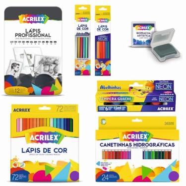 Imagem de Material Escolar Kit C/ 7 Itens Volta Às Aulas Acrilex