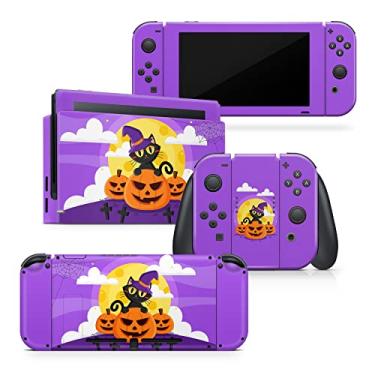 Imagem de Tacky Design Capa de Halloween compatível com Nintendo Switch, película de abóbora para adesivos Nintendo Switch, decalque completo de vinil premium 3M, capa completa Kawaii.