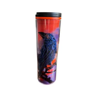 Imagem de Starbucks Copo de café quente para outono 2022 Halloween Raven 473 ml