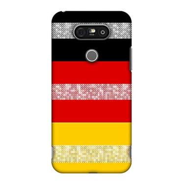 Imagem de AMZER Capa rígida de encaixe feita à mão com design de encaixe para LG G5 - Bandeira da Alemanha - Formas de cor HD, capa traseira ultra leve