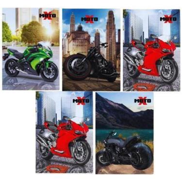 Imagem de Kit 10 Caderno Grande Moto Capa Dura 96 Folhas Costurado - Maxima cade