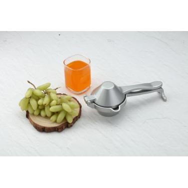 Imagem de Espremedor manual de alumínio | Espremedor manual de alumínio | Aderência ergonômica para extração eficiente de suco de outras frutas cítricas | Durável, compacto, fácil de usar e limpar | Pesado 360