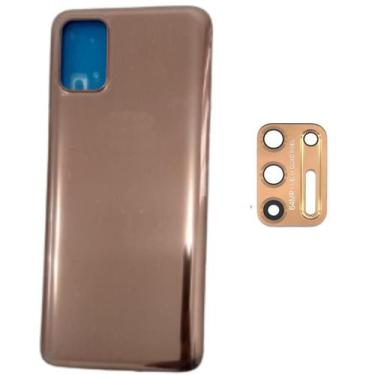 Imagem de Tampa Traseira Para Moto G9 Plus Dourado + Lente Da Câmera - inova