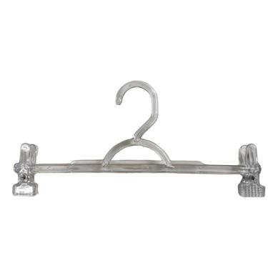 Imagem de Cabides com Presilha 10 unidades em Acrílico Transparente, Cabide Saia, Shorts e Calça.