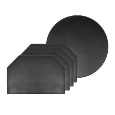 Imagem de Genérico, Jogo Americano Mini Hexagono Preto Redondo Cafe Bar 5un