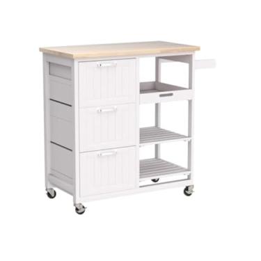 Imagem de LICONG-2020 Balcão de ilha móvel de cozinha carrinhos de cozinha estilo ilha barras de cozinha industriais e carrinhos de serviço rolam sobre rodas para carrinhos de armazenamento práticos em painel
