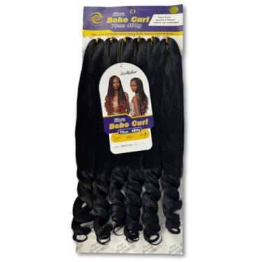 Imagem de Cabelo Boho Curl Ser Mulher Fibras - 70cm Pré-Alongado, 480g, Fibra Sintética Premium para Gypsy, Fulani, Crochet Braids, Tranças e Apliques | Super Leve, Praticidade, Qualidade e Conforto