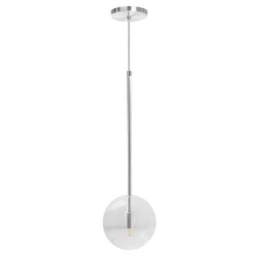 Imagem de Luminária Pendente Lux Escovado Globo Vidro Cristal + Led - Iluminar A