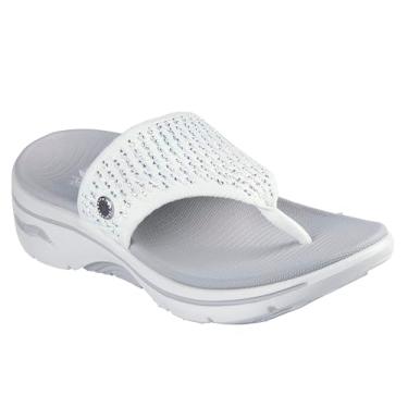 Imagem de Skechers Chinelo feminino cunha 3pt, Branco/Prata, 41
