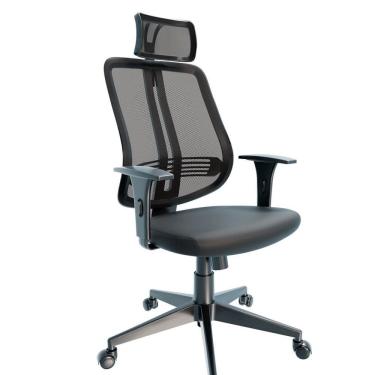 Imagem de Cadeira Giratória em Tela com Braço Novara - Nov01 Preto