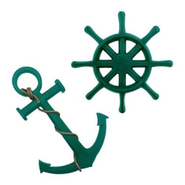 Imagem de Kit Âncora e Timão Decoração Piscina Praia Marina Restaurante Beira Mar Polietileno