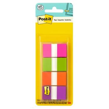 Imagem de Post-it Bandeiras, dispensador 80/on-the-go, 2 dispensadores/pacote, 2,5 cm de largura, cores brilhantes sortidas (680-PGOP2)