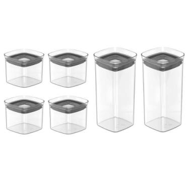 Imagem de Kit 6 Potes Herméticos Modulares Porta Temperos 150ml e 340ml - MARTIP