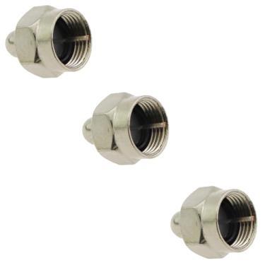 Imagem de GZWZH Adaptador de ponta F métrico 3 peças, carga de 75 ohm, ponta F, cabo prateado, conector de TV, cabo coaxial, tampa de terminação para antena divisora na porta, instrumentos eletrônicos
