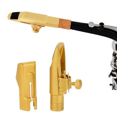 Imagem de Bocal de Saxofone Alto de Metal, Bocal de Eb Alto Sax 6c para Jogadores Sax Com Tampa Deslizante, Alta Resistência e Som Brilhante, Acessório de Instrumentos Musicais