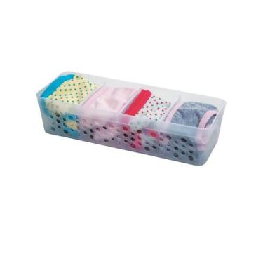 Imagem de Cesto Organizador Plástico Porta Caneta Sachês 3 Divisórias ( 47402 ) 