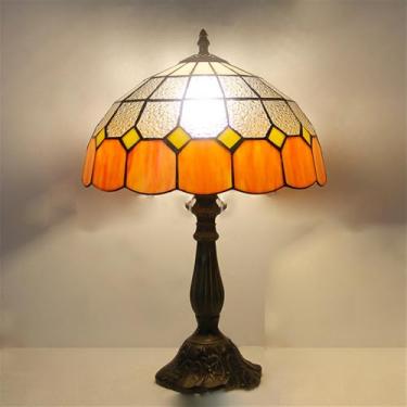 Imagem de OUFULA American Vintage Lâmpada De Mesa LED Luxo Criatividade Sala De Estar Estudo Quarto Lâmpada De Cabeceira Villa Hotel Cor Vidro Mesa Luz (Estilo 22)