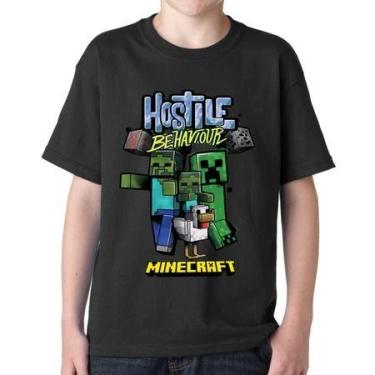 Imagem de Camiseta-camisa Minecraft jogo gamer T-shirt Blusa infantil e adulto B