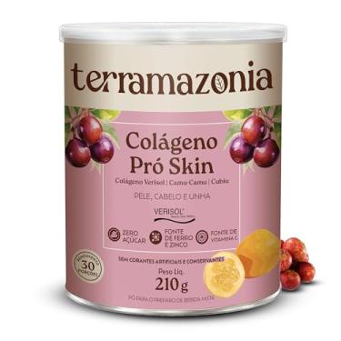 Imagem de TERRAMAZONIA Colágeno Pró Skin com Verisol - Bioativos Amazônicos - Pele Firme e Radiante - Unhas Fortalecidas - Fonte de Vitamina C - Sem Glúten e Sem Lactose - 210g, 30 Doses