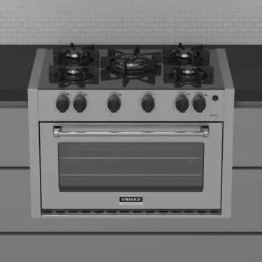 Imagem de Fogao de Embutir 5 Bocas Venax Gaudi Line Inox Gas Glp
