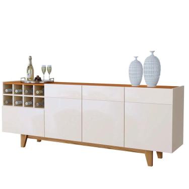 Imagem de Buffet Duna 3 Portas 1 Gaveta E Adega Mavaular Off White/Naturale