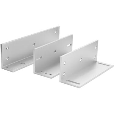 Imagem de Suporte de liga de alumínio Z e L para trava eletromagnética elétrica de 500 kg e 544 kg com força de retenção única para porta interna (porta única - 544 kg-Z e suporte G)