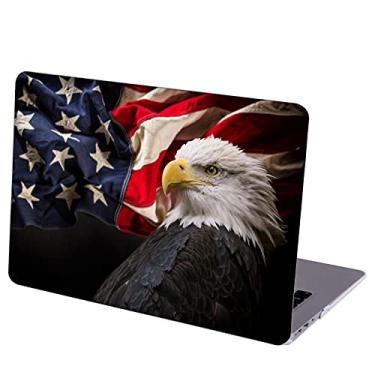 Imagem de MINGDAO Compatível com MacBook Air de 13,6 polegadas capa protetora rígida e capa de teclado (A2681, chip M2, versão 2022) - American Bale Eagle e bandeira dos EUA - 2
