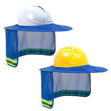 Imagem de TCCFCCT Protetor solar de chapéu rígido, protetor de pescoço de aba completa, 2 pacotes, capacete rígido não incluído