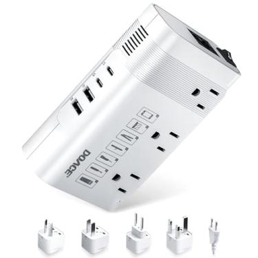 Imagem de DOACE Conversor De Voltagem De 220 V Para 110 V Dos Eua Para A Europa: Conversor De Voltagem De 220 V Para 110 V De 350 W Para Viagens Pela Europa - Adaptador De Energia Internacional, Combo, Trans