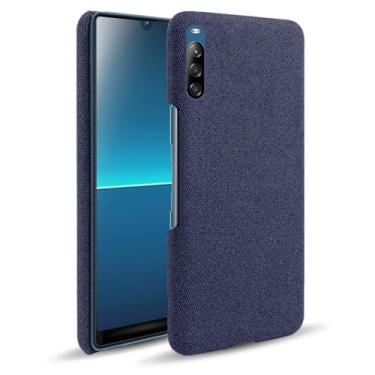 Imagem de Capa para Sony Xperia L4,Capa desenhada em lona,Case Protetora Ultrafina com Empunhadura Macia,Design em Tecido Antichoque e Antiarranhões-Blue