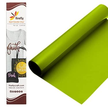 Imagem de Firefly Craft Lençol de vinil de transferência de calor regular | Vinil HTV | Vinil de ferro para Cricut e silhueta | Vinil de prensa térmica para camisetas – 30,48 cm x 50,80 cm, Lime Green, 1 sheet, 1