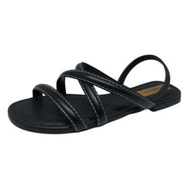 Imagem de Sandália Rasteirinha Feminina Conforto Estilo Tressê Moleca