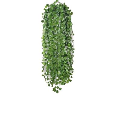 Imagem de KIT Planta Artificial de 2m Suspensa Simulação de Folhas de Uva, folha de Jibóia trepadeira videira guirlanda(Modelo 1,1)